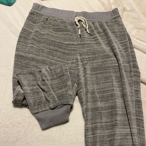 Madewell MWL Grey Striped Velvour Sweatpants - Size XL NWT